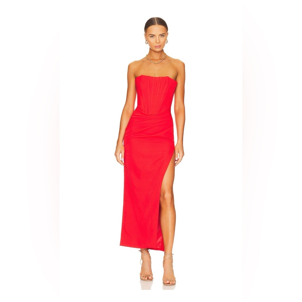 REVOLVE Bardot Saira Midi Dress in Orange Sorbet